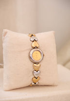 Rare Vintage Seiko Alba Heart Bracelet  Gold and Silver Two Tone Ladies Watch Working