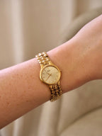 Vintage 90s Gold Seiko Ladies Watch, Champagne Dial