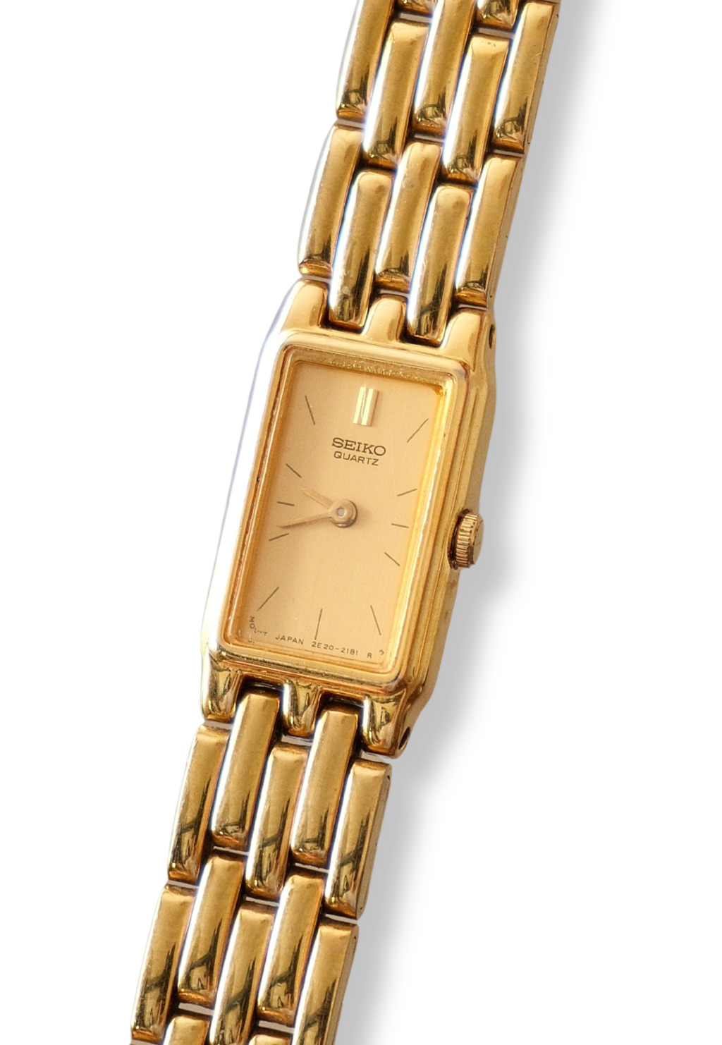Slim Ladies 90s Gold Seiko Tank Style Quartz Watch Working