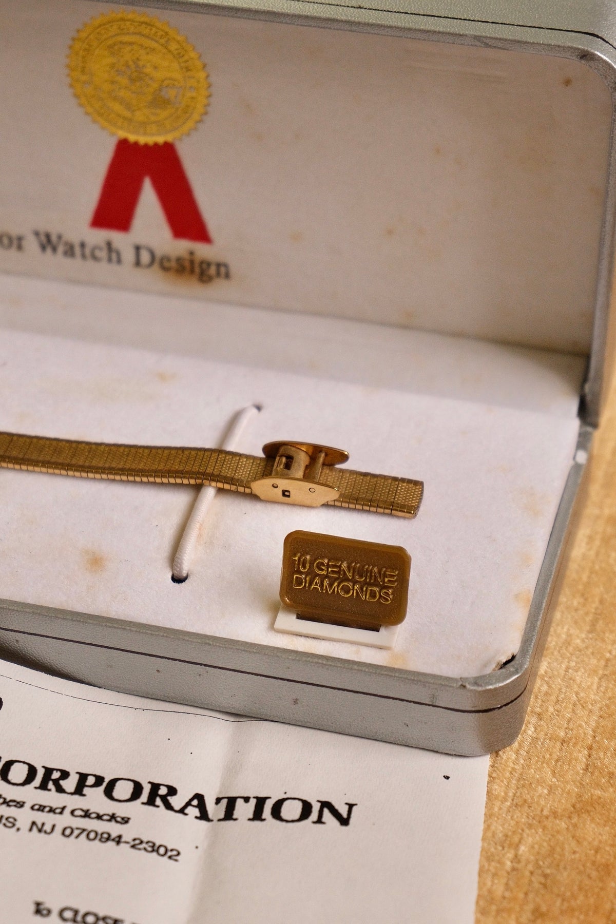 Rare Vintage 80s Marcel Drucker Oval Diamond Gold Cocktail Watch with Box & Papers