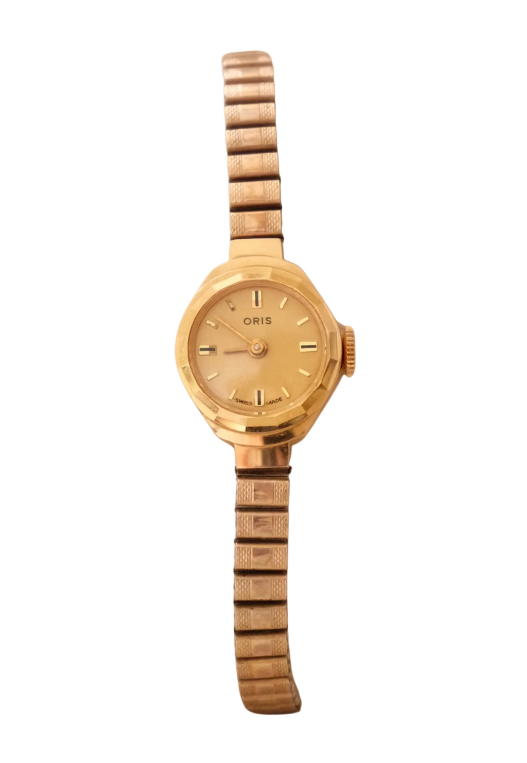 Vintage Ladies Oris Gold Plated Watch with a Stretch Band Manual Wind Working