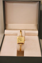 Rare Vintage Ladies 1900L Gold Bangle Gucci Watch In Box