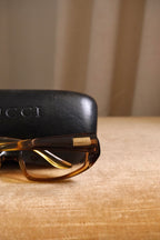 Vintage Gucci Ladies Tortoise Shell Gradient Lens Eyewear Sunglasses with Case