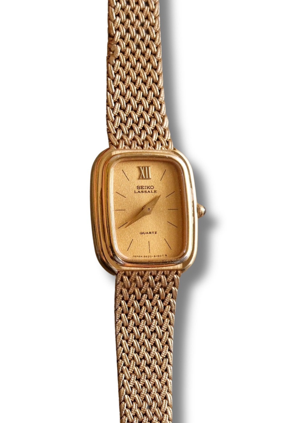 Vintage 80s Petite Ladies Gold Seiko Lassale Watch Champagne Dial