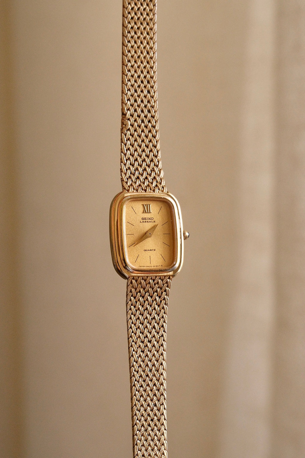 Vintage 80s Petite Ladies Gold Seiko Lassale Watch Champagne Dial