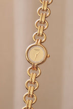 1990s Vintage Ladies 18k Gold Plated Raymond Weil Crystal Accent Dial Watch Working