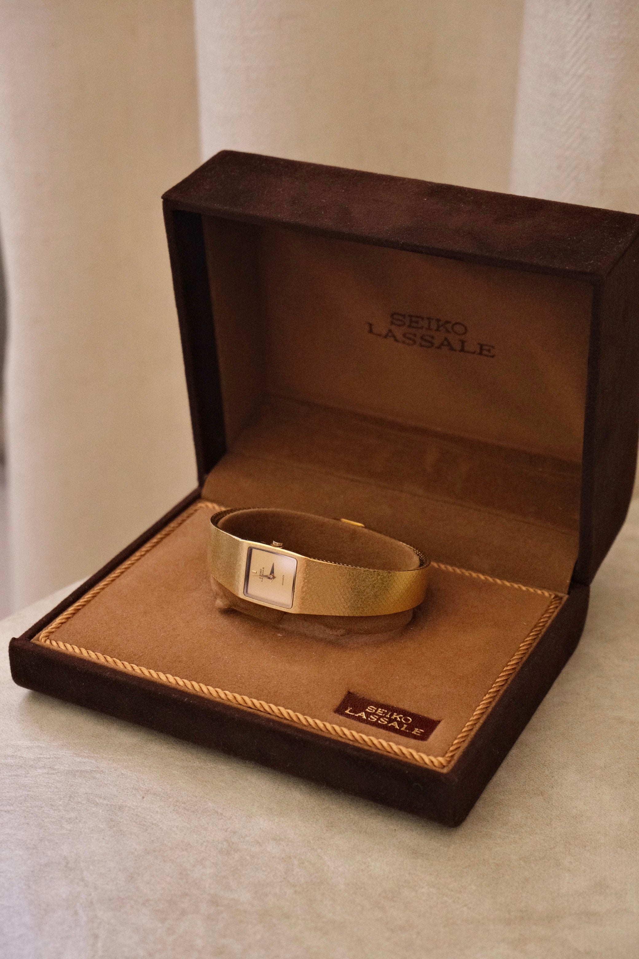 Near Mint 1983 Gold Seiko Lassale Watch with Box & Papers