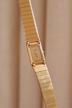 90s Vintage Ladies Ultra Thin Tank Lassale Seiko Gold Plated Watch Working in Box
