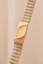 Rare Collectible Vintage 1990s Seiko Rivoli Quartz Watch Gold Asymmetrical Bracelet