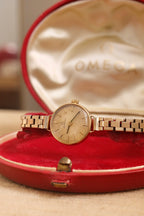 1960s Vintage 9ct Gold Case Omega Cocktail Watch Gold Plated Bracelet in Orginal Shell Omega Box Manual Wind
