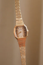 70s Vintage Rare Seiko Mechanical Wind Octagonal Textured Dial Cocktail Watch Working