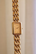 Vintage Ladies Seiko V400-6160  Quartz Watch, Gold Plated Link Bracelet Tank Style