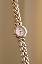 Vintage 90s Ladies Gold Two Tone Seiko Tissé Dainty Quartz Watch