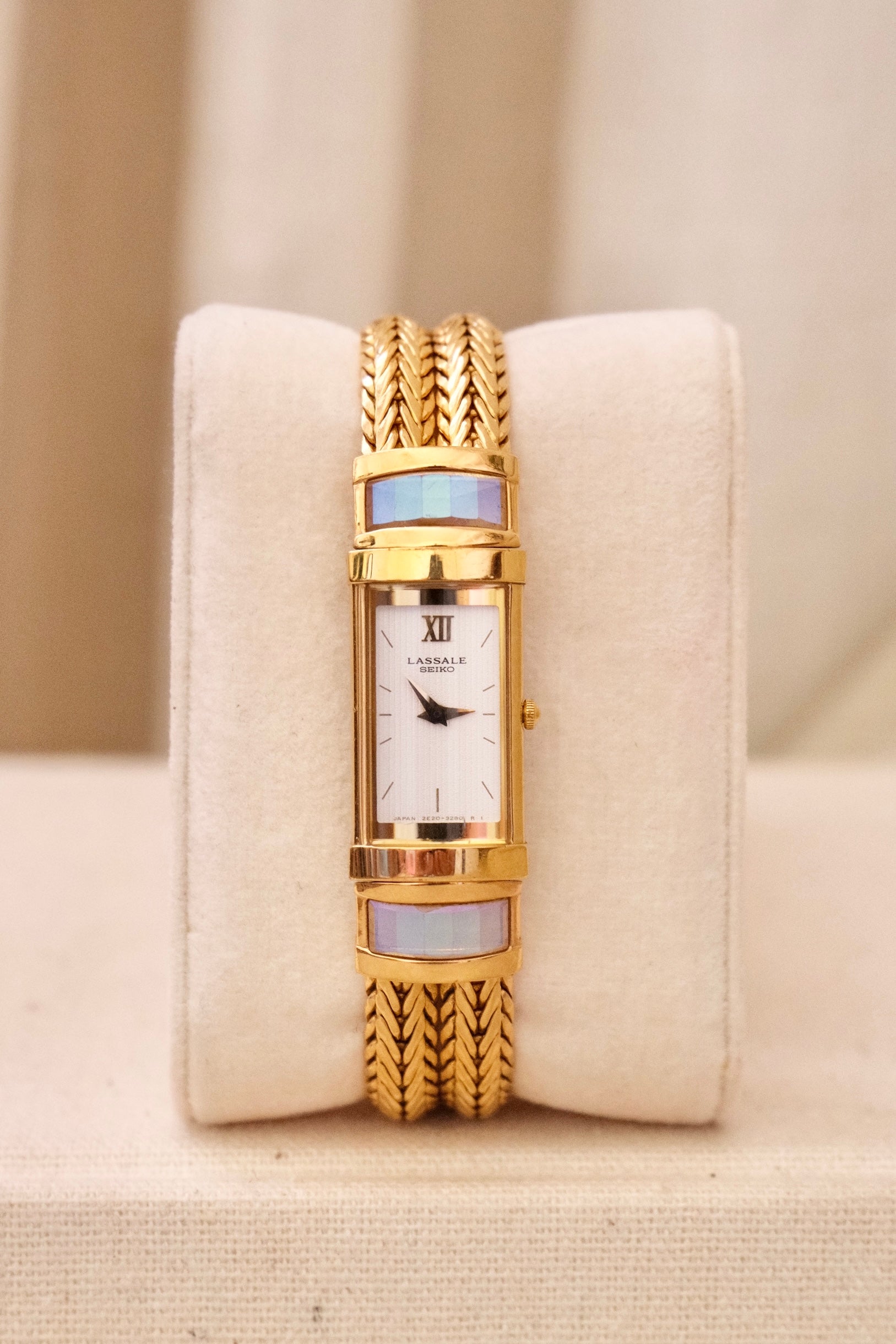 Vintage 1980s Rare Lassale Seiko Womens Gold Watch Working