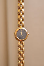 Rare 90s Ladies Gold Seiko Tisse Oval Black Dial Quartz Working