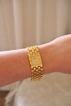 Vintage  18k Gold Plated Ladies Raymond Weil Tank Watch with Box & Papers