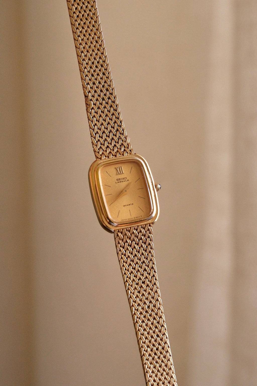 Vintage 80s Petite Ladies Gold Seiko Lassale Watch Champagne Dial