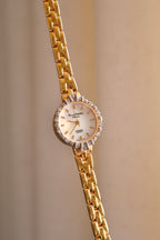 Rare Vintage 80s Marcel Drucker Oval Diamond Gold Cocktail Watch with Box & Papers