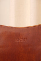 Rare Vintage Gucci Brown Leather Shoulder Bag Made in Italy Circa Late 1980s