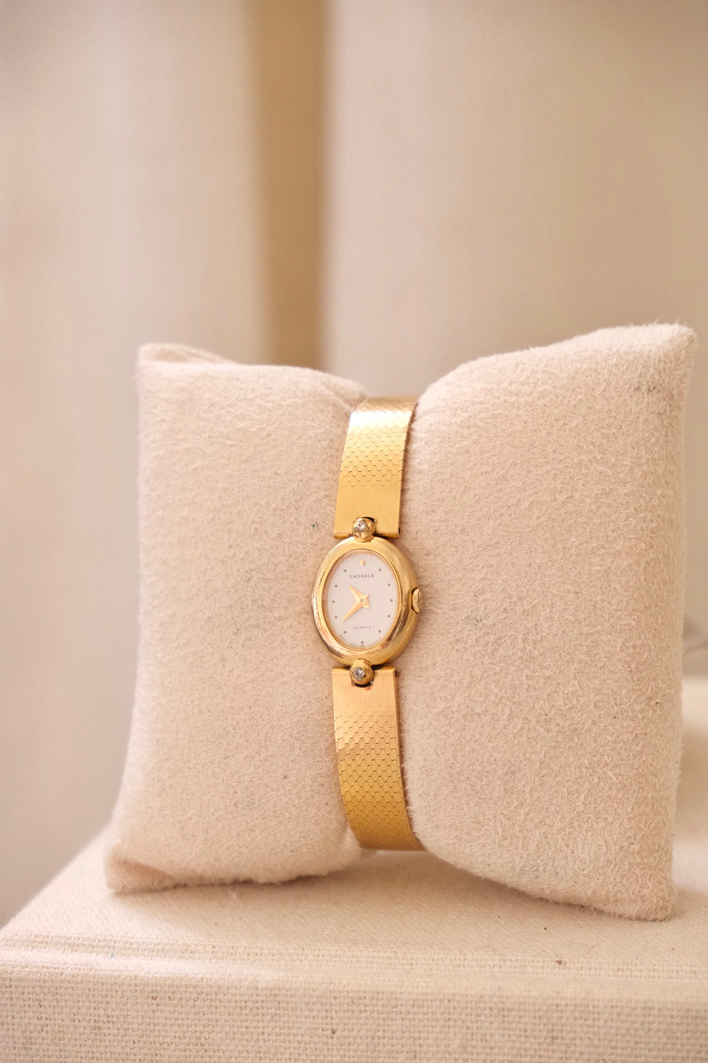 Rare Vintage 1980s Petite Seiko LaSalle Gold Tone Diamond Watch Working