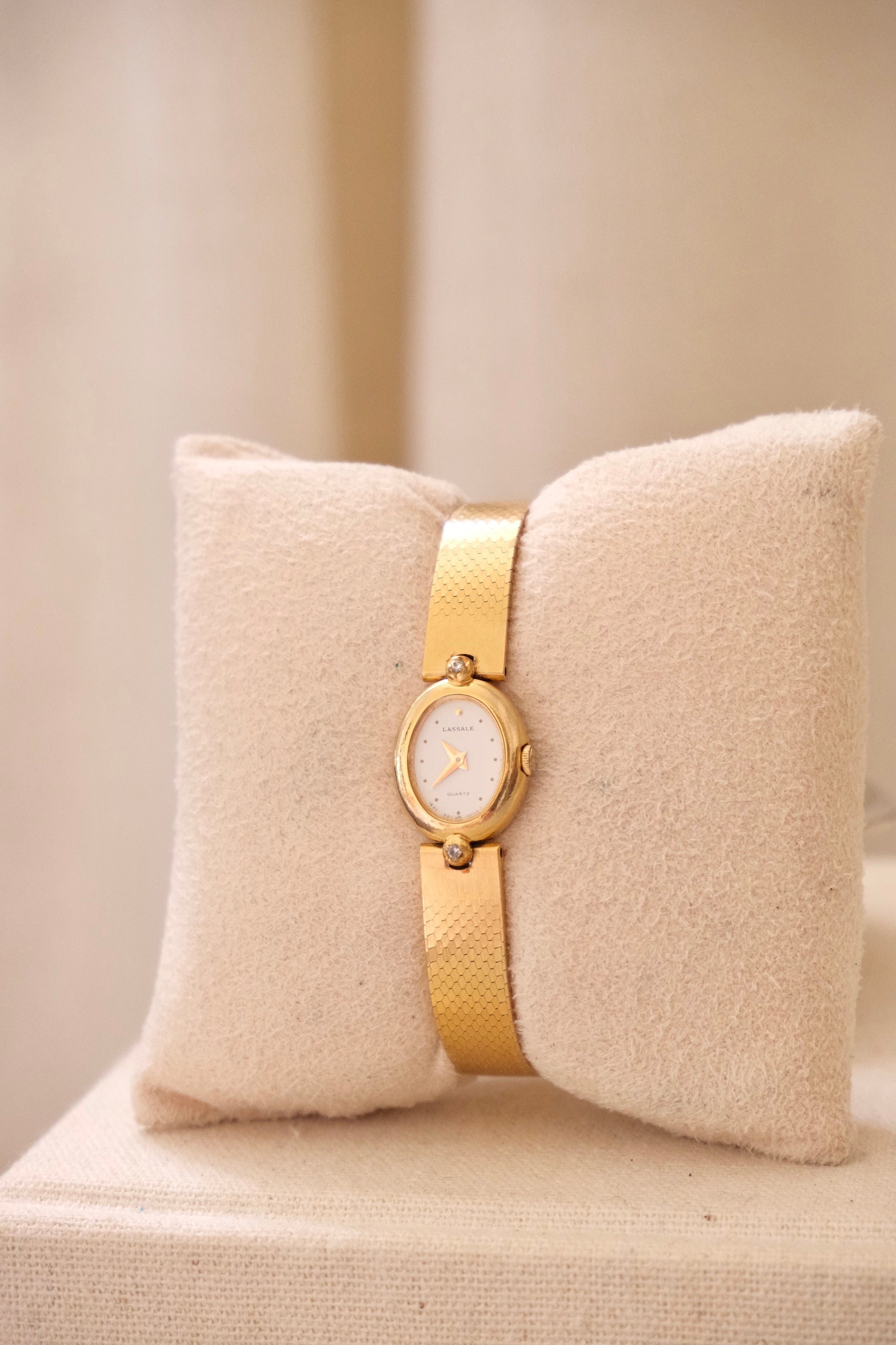 Rare Vintage 1980s Petite Seiko LaSalle Gold Tone Diamond Watch Working