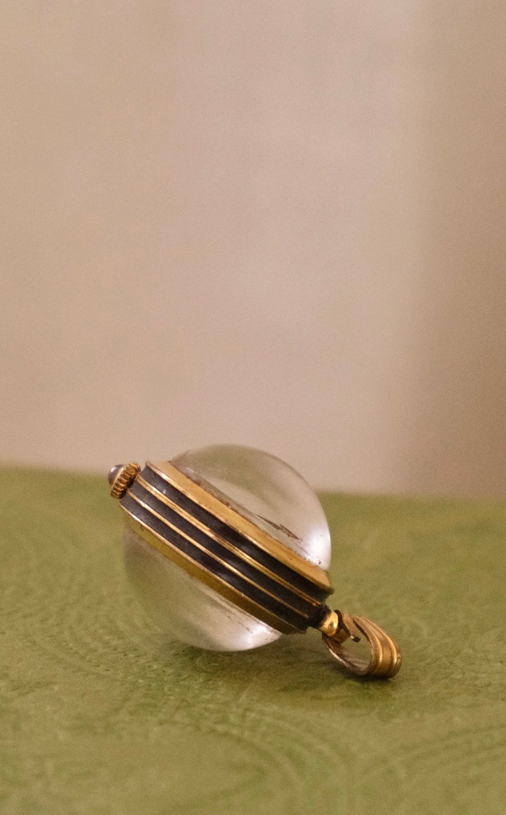 Early 80s Gucci Gold Plated Sphere Pendant Watch Manual Wind, Working