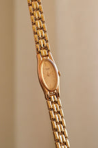 Rare 90s Ladies Gold Pulsar Slim and Petite Watch in Box
