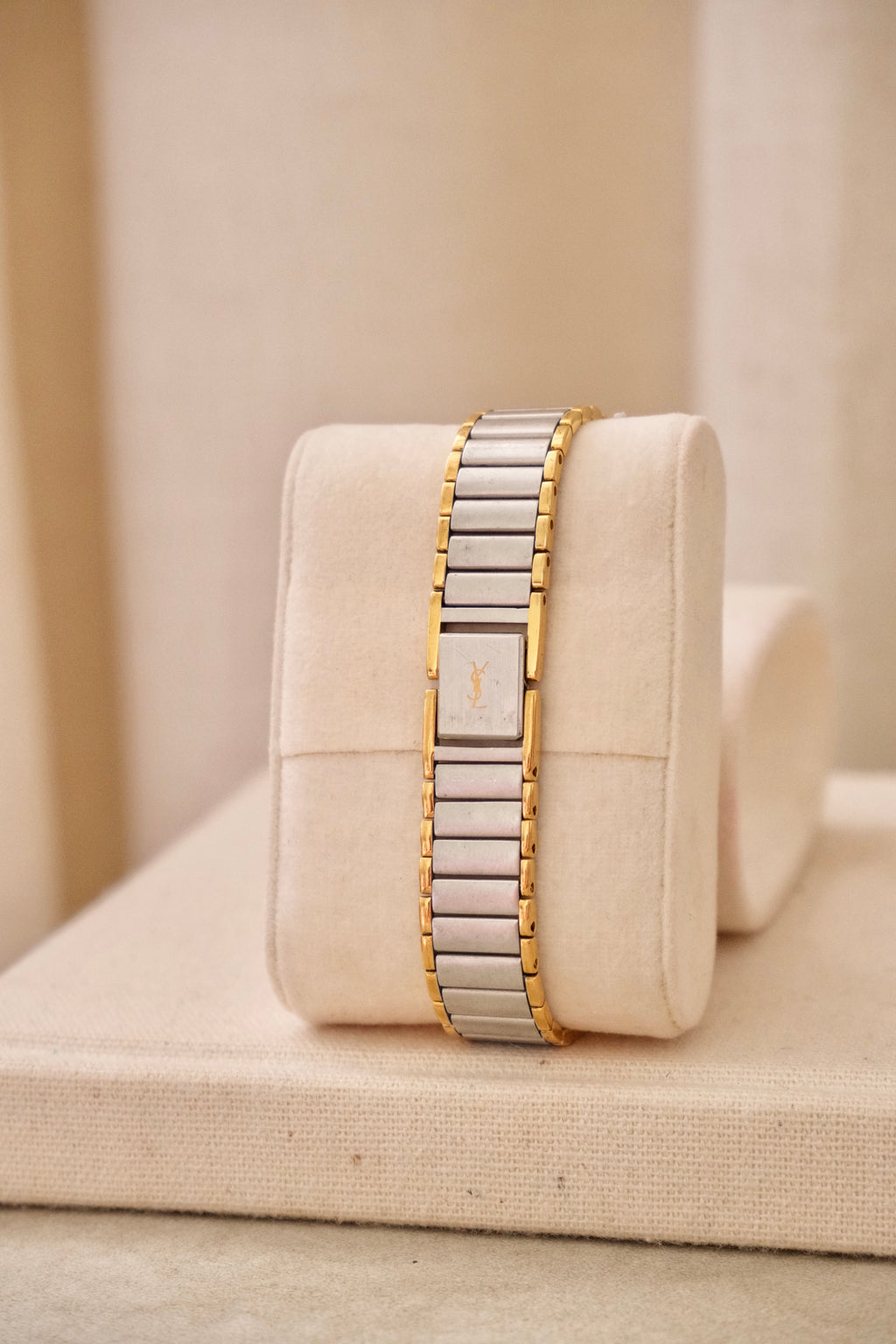 Vintage 90s Yves Saint Laurent Ladies' Quartz Watch - Silver-Tone Bracelet