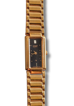 90s Citizen Ladies Slim Tank Black Dial Watch Working