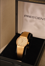 Vintage President 60/70s Gold Ladies Swiss Made Mechanical Watch in Box Working