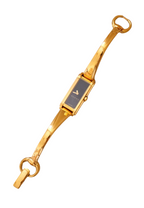 NEAR MINT 1990s Vintage Gold 1900L Gucci Black Dail Wrist Watch Ladies