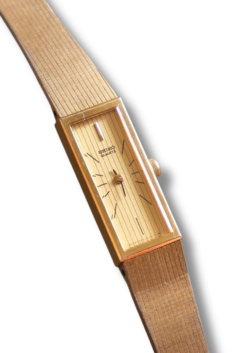 90s Seiko Tank Slim Gold Ladies Watch Auto Quartz