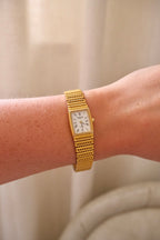Rare Vintage Ladies 18k Gold Plated Raymond Weil Tank Watch in Box