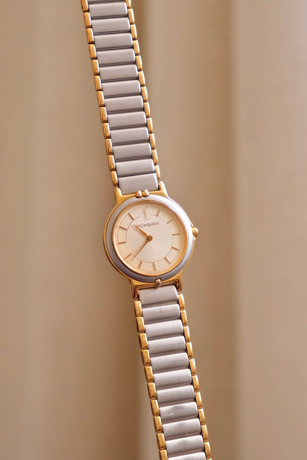 Vintage 90s Yves Saint Laurent Ladies' Quartz Watch - Silver-Tone Bracelet