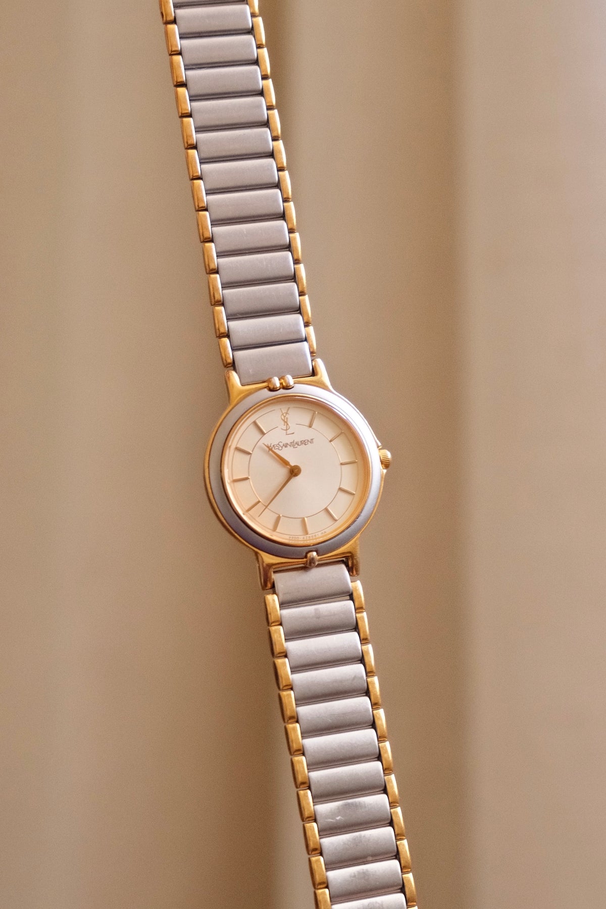 Vintage 90s Yves Saint Laurent Ladies' Quartz Watch - Silver-Tone Bracelet