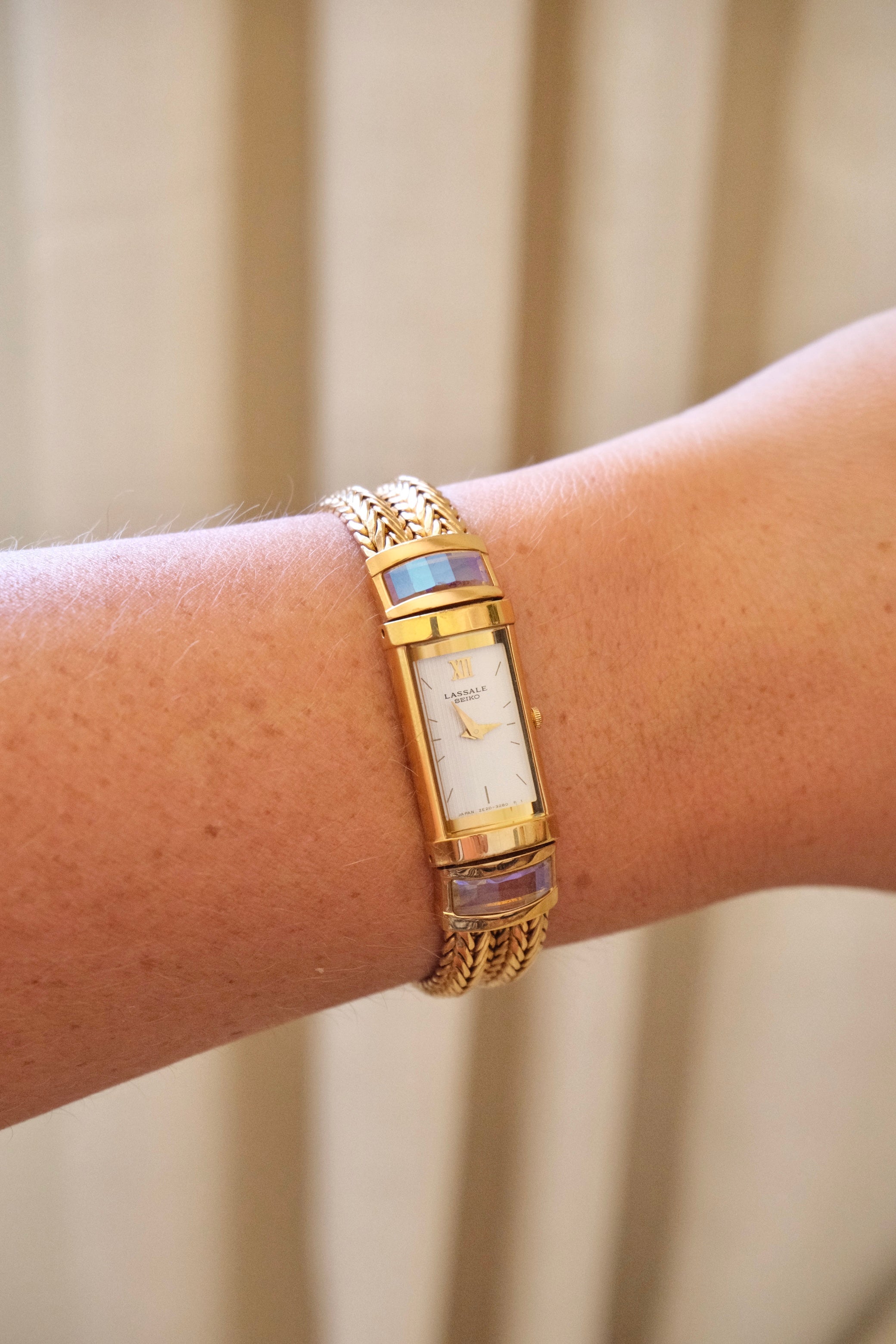 Vintage 1980s Rare Lassale Seiko Womens Gold Watch Working