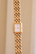 Vintage 90s Ladies Gold Sqaure Face Tank Seiko Watch Working