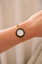 90s Vintage Gucci Gold Plated Rice Link Bezel Watch Working