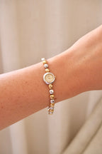 Rare Dainty Petite 90s Seiko Vintage Two Tone Watch Working with Safety Chain