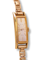 Vintage Fine Seiko Ladies Dress Watch 17 Jewels Diashock Hand Wound Gold Plated Rolled Gold Bracelet Rectangular 1950s 1960s Working