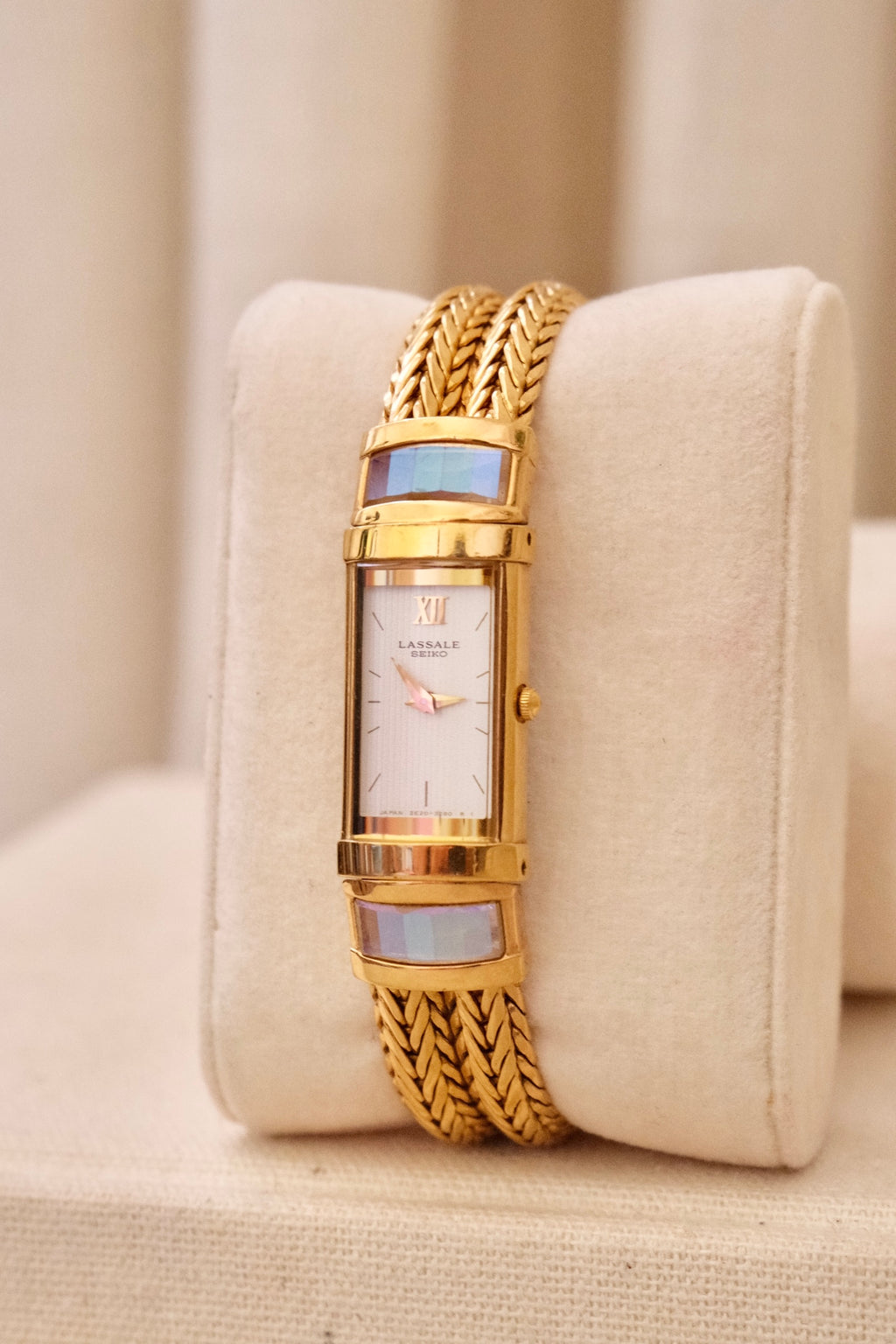 Vintage 1980s Rare Lassale Seiko Womens Gold Watch Working