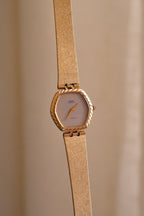 Rare Slim 90s Ladies Seiko Lassale Gold Watch and Cabochon Crown