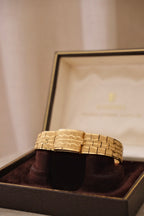 Vintage H. Samuel Hidden Watch Bracelet | Ladies Secret Watch | Gold Tone Jewelry Watch | Original Box | 1970s Working