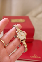 Vintage 9ct Gold Omega Ladies Watch, Mechanical Movement, Original Box