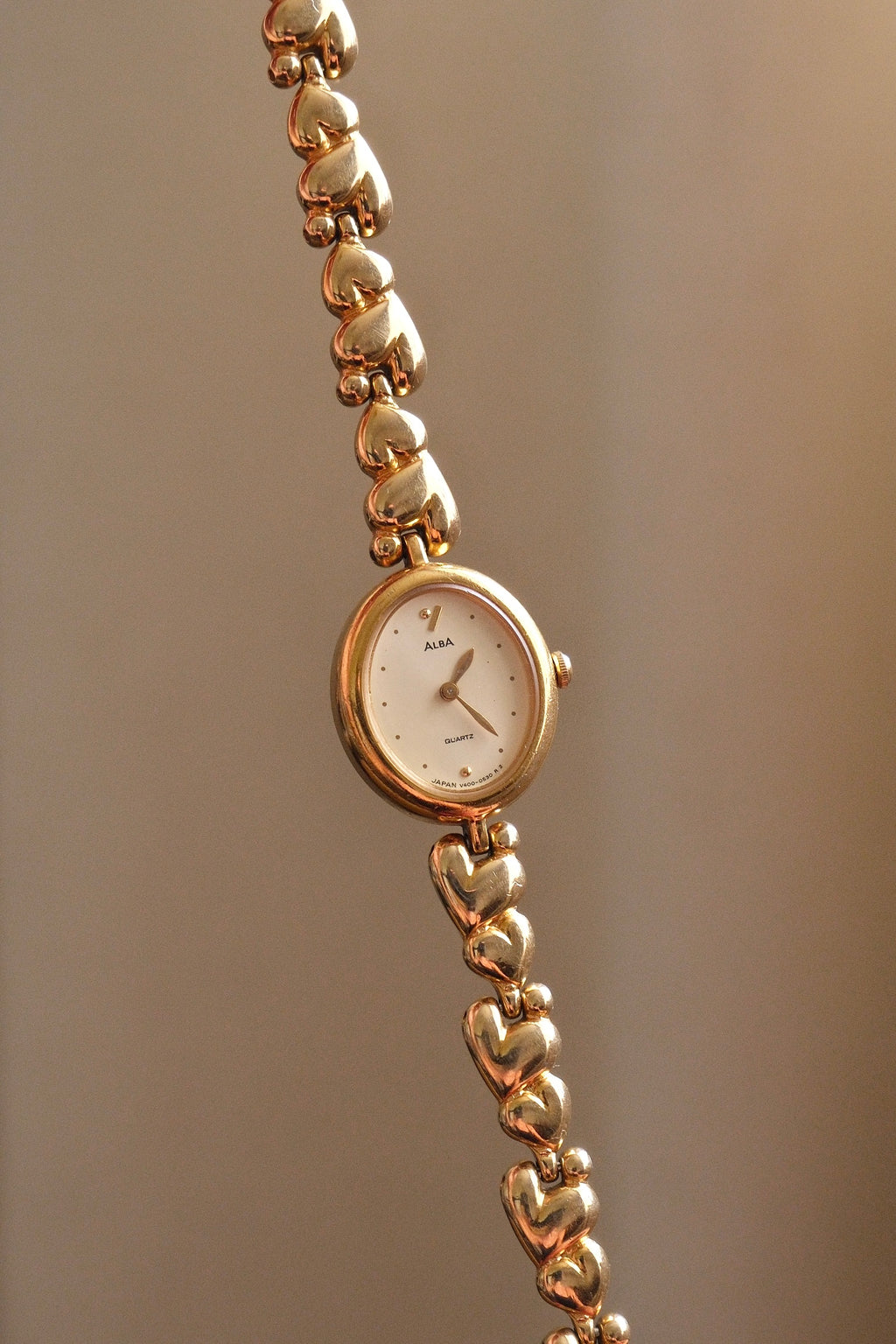 Rare 90s Ladies Seiko Alba Sweet Heart Gold Watch Working