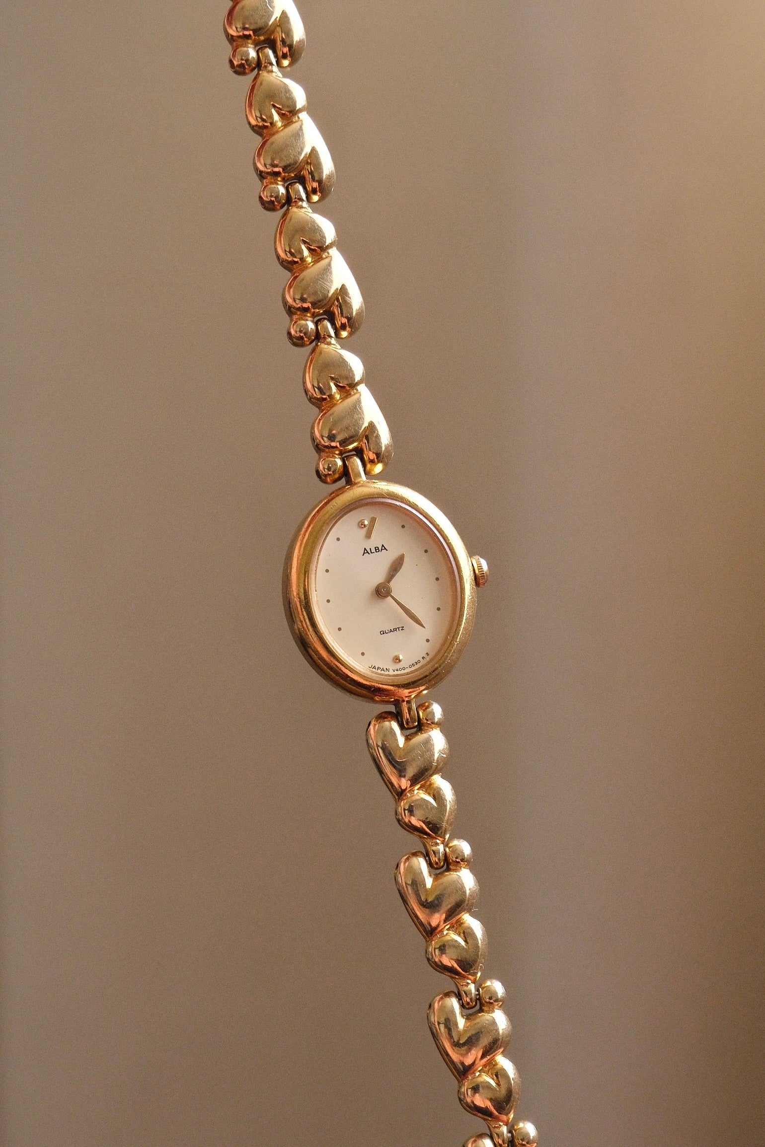 Rare 90s Ladies Seiko Alba Sweet Heart Gold Watch Working