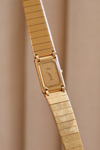 90s Vintage Ladies Ultra Thin Tank Lassale Seiko Gold Plated Watch Working in Box