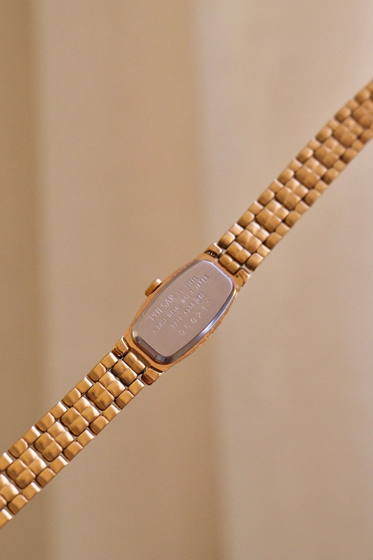 Rare 90s Ladies Gold Pulsar Slim and Petite Watch in Box