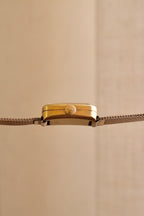 Vintage Bulova Ladies Watch 1950s Gold Plated Rectangular Swiss Manual Wind Mesh Bracelet