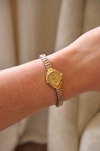 Vintage Ladies Oris Gold Plated Watch with a Stretch Band Manual Wind Working